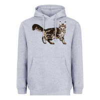 Heather Grey Maine Coon Cat Heavyweight Hoodie - LillyAllenDesigns