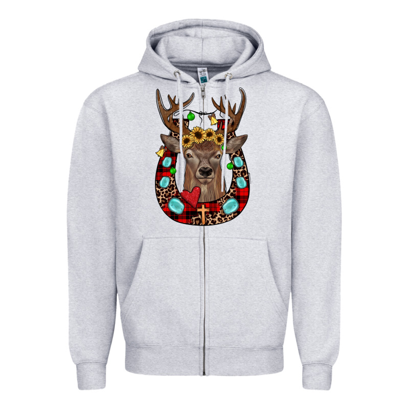 Christmas Horseshoe Zipper Hoodie by JahusDesignShop | Teevron