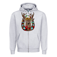 Heather Grey christmas horseshoe Zipper Hoodie - JahusDesignShop