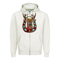 Oatmeal Heather christmas horseshoe Zipper Hoodie - JahusDesignShop