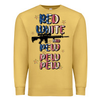 Antique Gold red white and pew pew pew Premium Sweatshirt - MaliasSmallBusiness