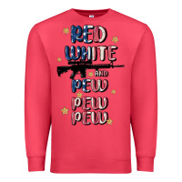 Cardinal red white and pew pew pew Premium Sweatshirt - MaliasSmallBusiness