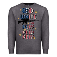 Charcoal Heather red white and pew pew pew Premium Sweatshirt - MaliasSmallBusiness