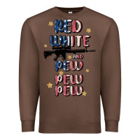 Chestnut red white and pew pew pew Premium Sweatshirt - MaliasSmallBusiness