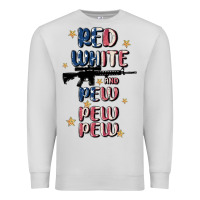 Dove Grey red white and pew pew pew Premium Sweatshirt - MaliasSmallBusiness