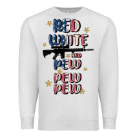 Oatmeal Heather red white and pew pew pew Premium Sweatshirt - MaliasSmallBusiness