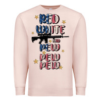 Pale Pink red white and pew pew pew Premium Sweatshirt - MaliasSmallBusiness