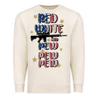 Sandshell red white and pew pew pew Premium Sweatshirt - MaliasSmallBusiness
