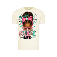 Afro Messy Bun Nurse Life Vintage Tee | Teevron