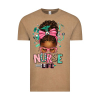 Vintage Coffee afro messy bun nurse life Vintage Tee - texasbilliewilder