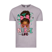 Vintage Zinc afro messy bun nurse life Vintage Tee - texasbilliewilder