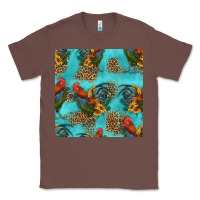 Chestnut rooster and sunflowers seamless pattern Classic Tee - HRA Design Shop