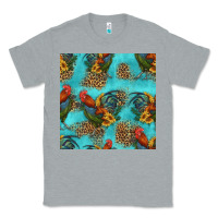 Heather Grey rooster and sunflowers seamless pattern Classic Tee - HRA Design Shop