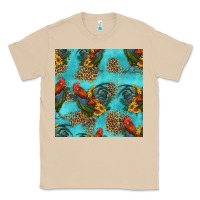 Mushroom rooster and sunflowers seamless pattern Classic Tee - HRA Design Shop