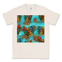 Natural rooster and sunflowers seamless pattern Classic Tee - HRA Design Shop