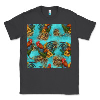 Smoke rooster and sunflowers seamless pattern Classic Tee - HRA Design Shop