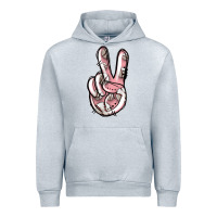 Heather Grey baseball peace sign Urban Hoodie - Jasminsmagicworld