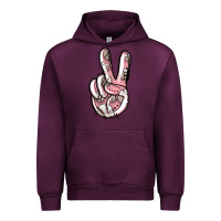Mauve Wine baseball peace sign Urban Hoodie - Jasminsmagicworld