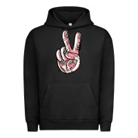 Pigment Black baseball peace sign Urban Hoodie - Jasminsmagicworld