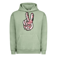 Pigment Oil Green baseball peace sign Urban Hoodie - Jasminsmagicworld