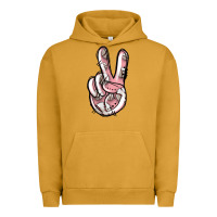 Pigment Peanut Butter baseball peace sign Urban Hoodie - Jasminsmagicworld