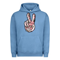 Pigment Pebble Blue baseball peace sign Urban Hoodie - Jasminsmagicworld