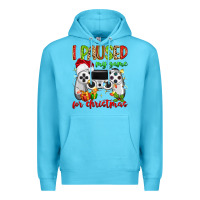 Ocean Blue i paused my game for christmas Premium Hoodie - MaliasSmallBusiness