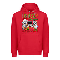 Red i paused my game for christmas Premium Hoodie - MaliasSmallBusiness