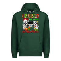 Sports Green i paused my game for christmas Premium Hoodie - MaliasSmallBusiness