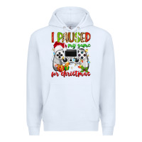 White i paused my game for christmas Premium Hoodie - MaliasSmallBusiness