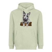 Matcha Russian Blue Cat Face Heavyweight Hoodie - LillyAllenDesigns