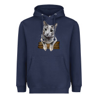 Navy Russian Blue Cat Face Heavyweight Hoodie - LillyAllenDesigns