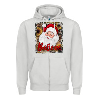 Dove Grey believe santa Zipper Hoodie - JahusDesignShop