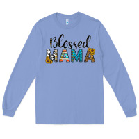 Colony Blue blessed mama Long Sleeve Tee - CowhideDigitalArt