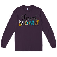Plum blessed mama Long Sleeve Tee - CowhideDigitalArt