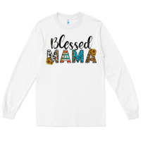 White blessed mama Long Sleeve Tee - CowhideDigitalArt