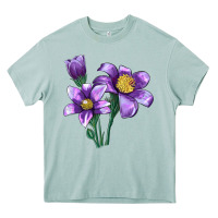 Arona Pasque Flower Illustrations Heavy Core Tee - LillyAllenDesigns