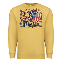 Antique Gold peace love 'merica Premium Sweatshirt - MaliasSmallBusiness