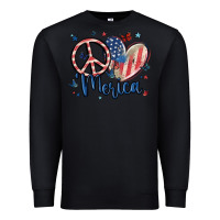 Black peace love 'merica Premium Sweatshirt - MaliasSmallBusiness
