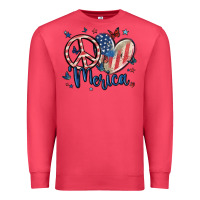 Cardinal peace love 'merica Premium Sweatshirt - MaliasSmallBusiness