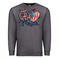 Charcoal Heather peace love 'merica Premium Sweatshirt - MaliasSmallBusiness