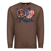 Chestnut peace love 'merica Premium Sweatshirt - MaliasSmallBusiness
