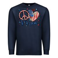 Navy peace love 'merica Premium Sweatshirt - MaliasSmallBusiness