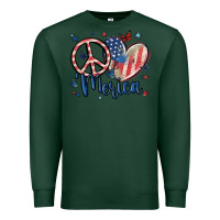 Sports Green peace love 'merica Premium Sweatshirt - MaliasSmallBusiness