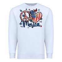 White peace love 'merica Premium Sweatshirt - MaliasSmallBusiness