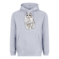 Heather Grey Ragdoll Cat Heavyweight Hoodie - LillyAllenDesigns