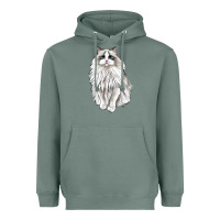 Sage Ragdoll Cat Heavyweight Hoodie - LillyAllenDesigns