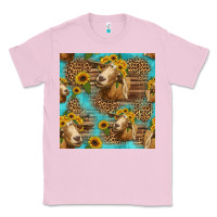Bubblegum Pink goat sunflowers seamless pattern Classic Tee - HRA Design Shop