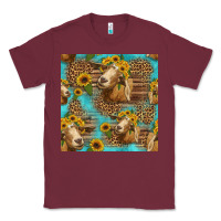 Burgundy goat sunflowers seamless pattern Classic Tee - HRA Design Shop
