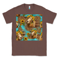 Chestnut goat sunflowers seamless pattern Classic Tee - HRA Design Shop